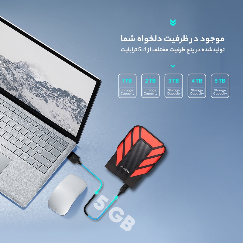 قیمت و خرید هارد اکسترنال ای دیتا مدل HD710 Pro ظرفیت 2 ترابایت با استاندارد ارتباطی USB 3.2 Gen1