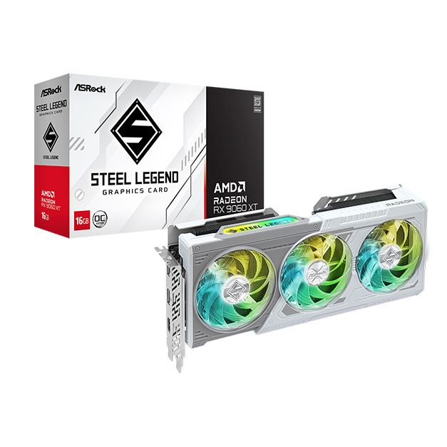 قیمت و خرید کارت گرافیک ازراک مدل AMD Radeon™ RX 9060 XT Steel Legend 16GB OC