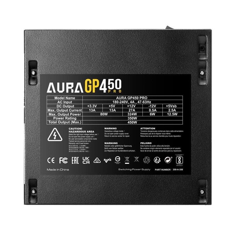قیمت و خرید منبع تغذیه کامپیوتر 450 وات گیم دیاس مدل AURA GP-450 PRO