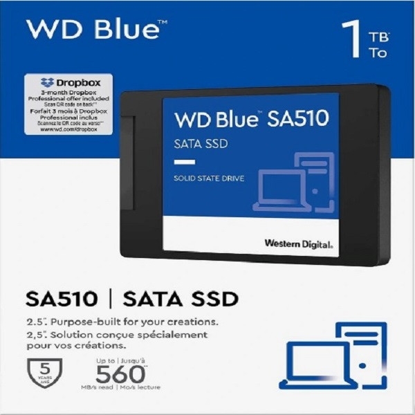 قیمت و خرید اس اس دی اینترنال SATA III وسترن دیجیتال مدل BLUE SA510 ظرفیت 1 ترابایت