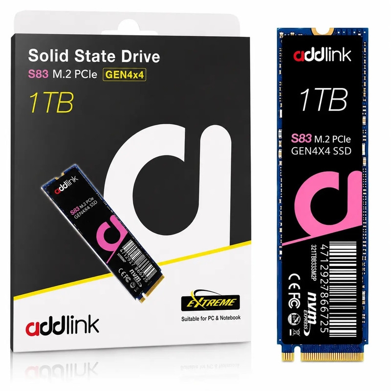 قیمت و خرید اس اس دی اینترنال PCIe Gen4 x4 ادلینک مدل SSD addlink S83 PCIe Gen4 NVMe ظرفیت یک ترابایت