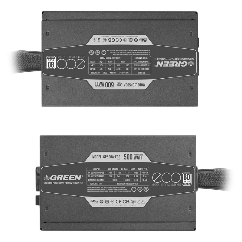 قیمت و خرید منبع تغذیه کامپیوتر گرین مدل GP500A-ECO Rev3.1