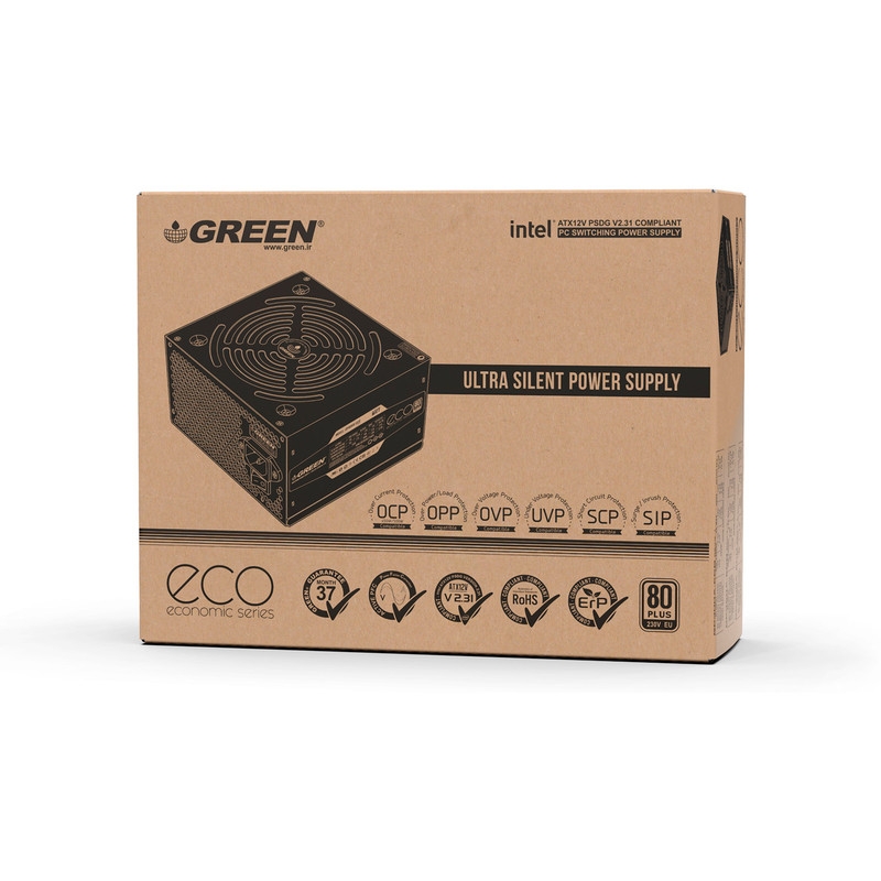 قیمت و خرید منبع تغذیه کامپیوتر گرین مدل GP500A-ECO Rev3.1