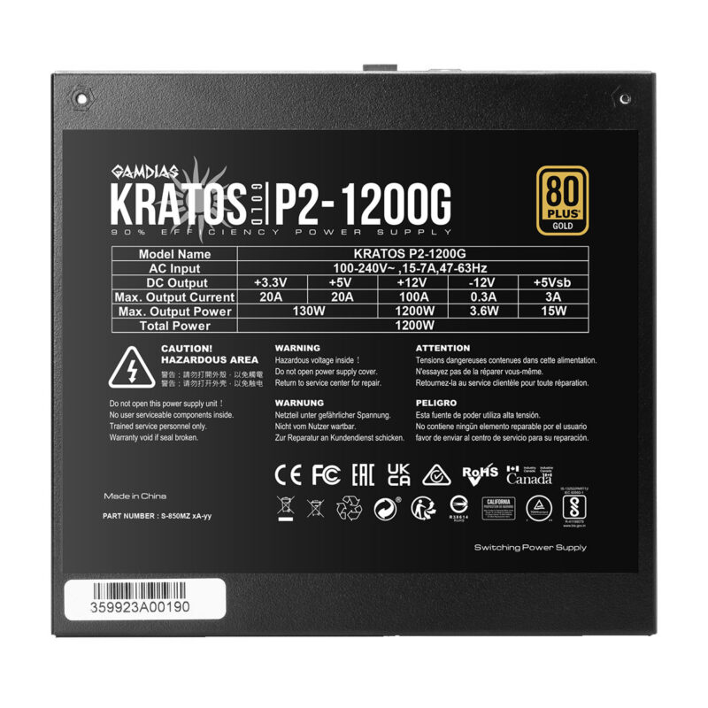 منبع تغذیه گیم دیاس KRATOS P2-1200G